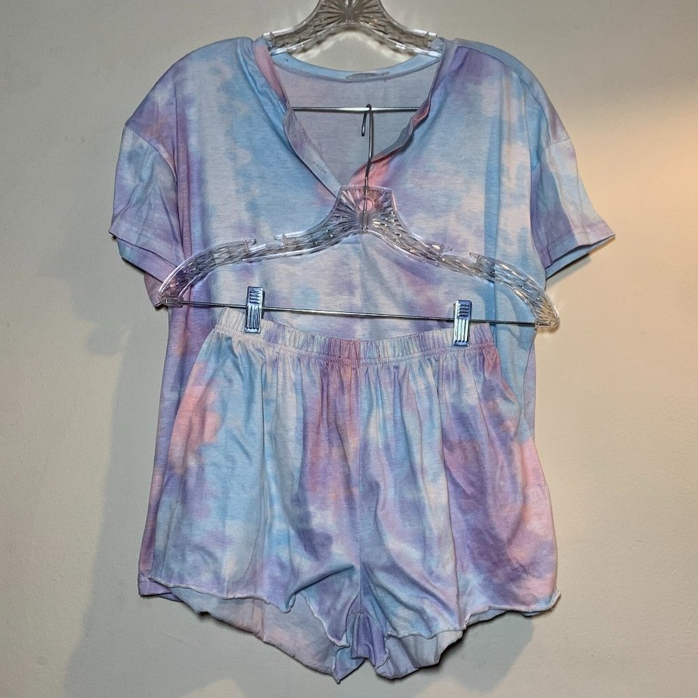 Tie-Die Shorts and T-Shirt Pajama Set